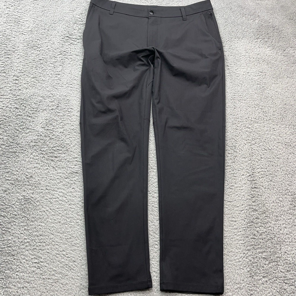 Lululemon Commission Pants Mens 36x31 Black Classic Fit Chino Stretch Warpstreme